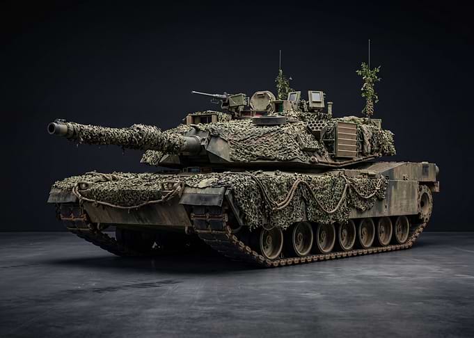 Camouflaged Military Tank