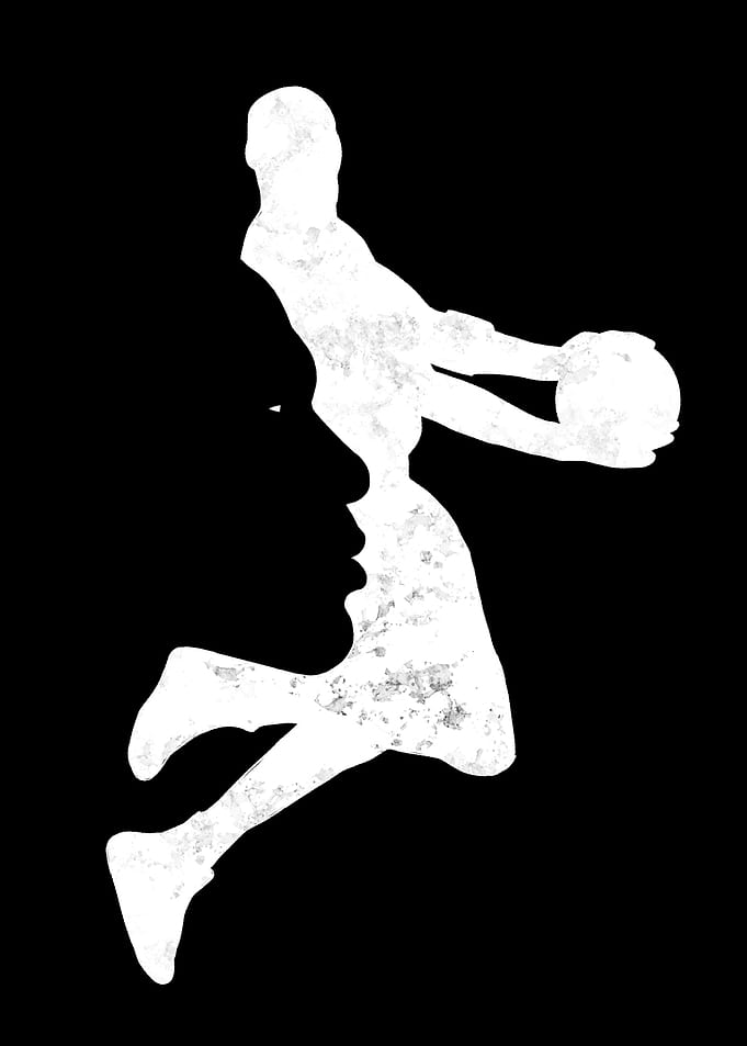 Silhouette of a basketball player