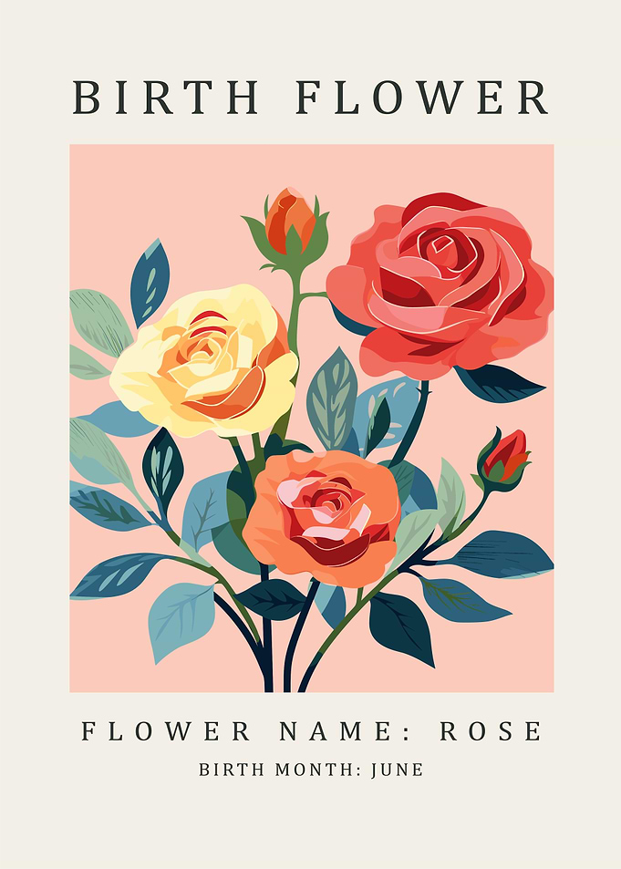 Rose Birth Flower Illustration