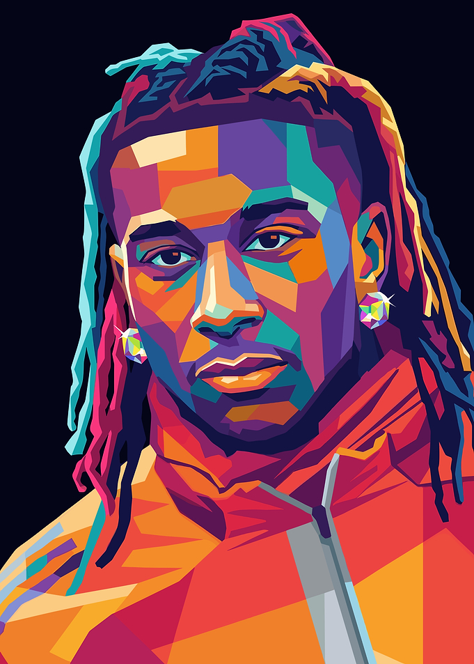 Colorful WPAP Portrait of a Man