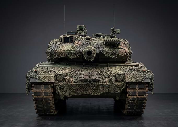 Camouflaged Military Tank