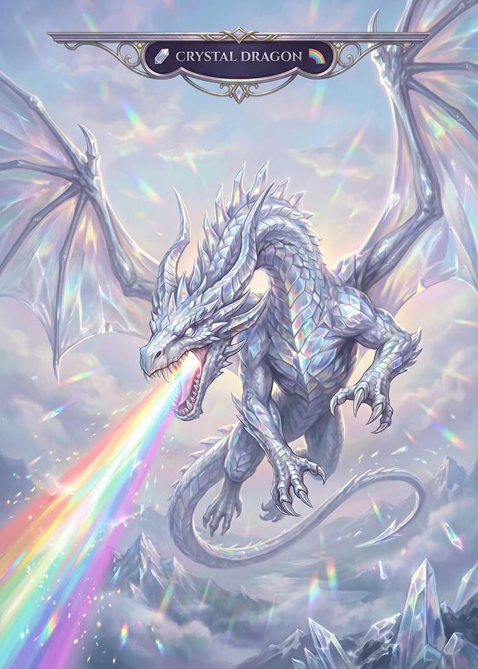 Crystal Dragon Breathing Rainbow
