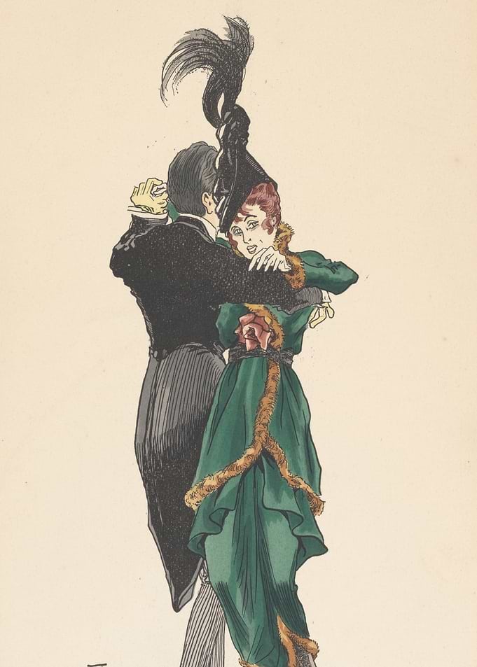 Couple Dancing in Vintage Attire