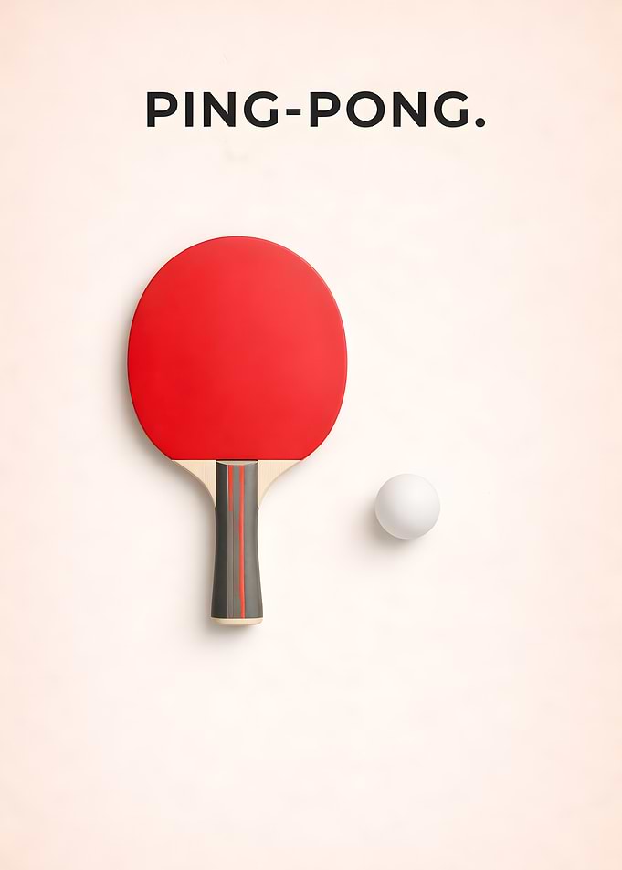 Ping Pong Racket and Ball