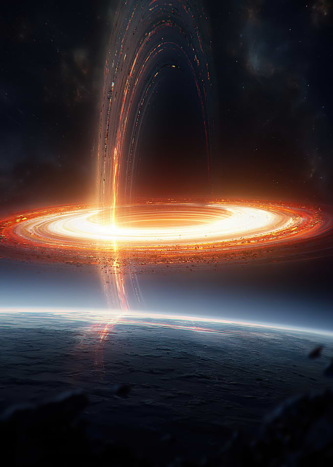 Cosmic Black Hole Devouring Planet