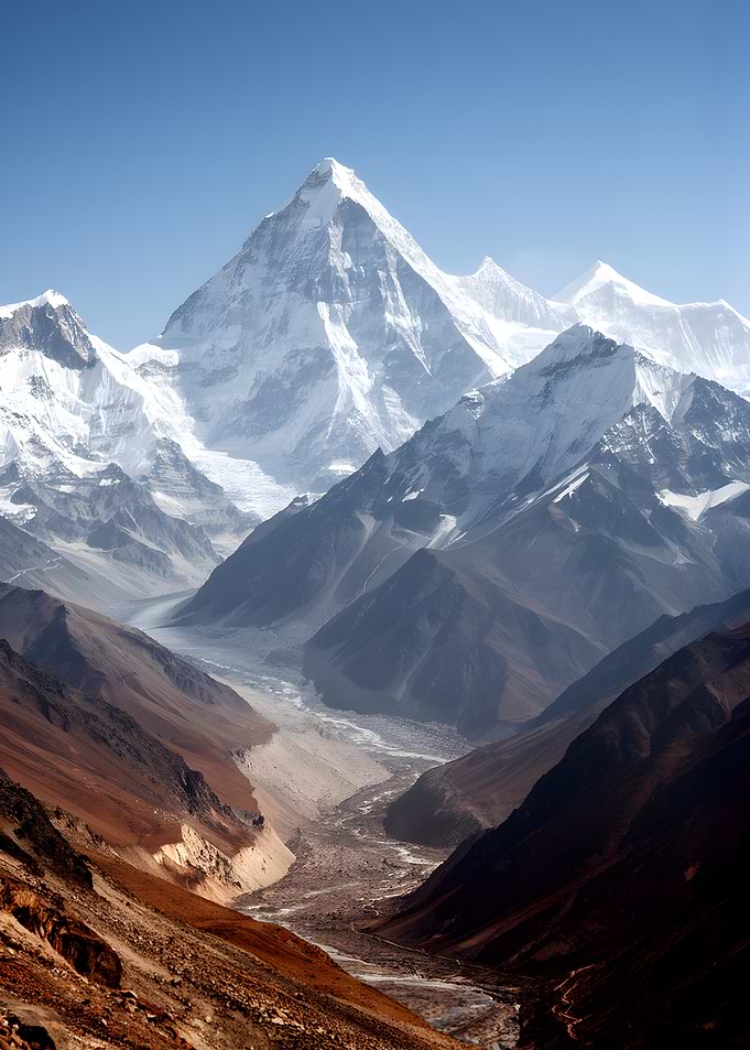 Majestic Snow-Capped Mountain Range