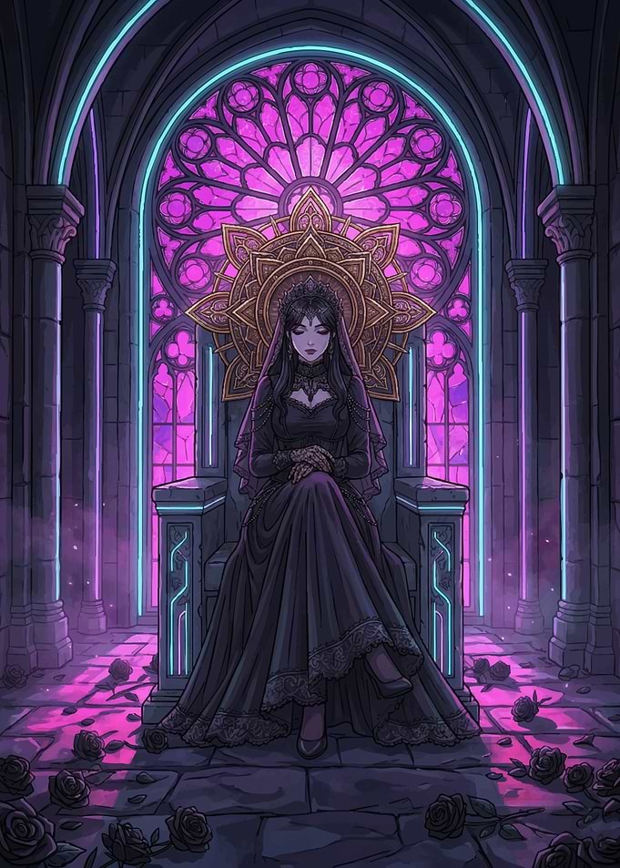 Gothic Queen on Throne