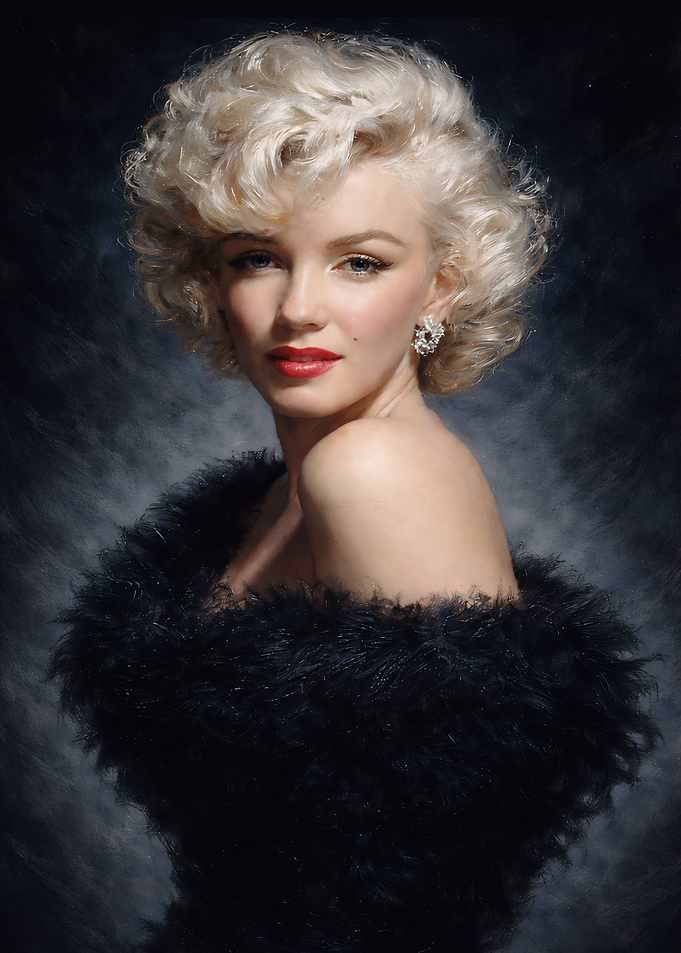 Marilyn Monroe in Black Boa