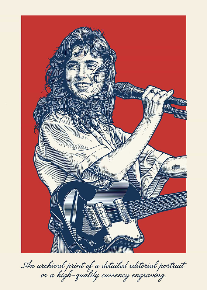 Clairo Engraving Style Portrait