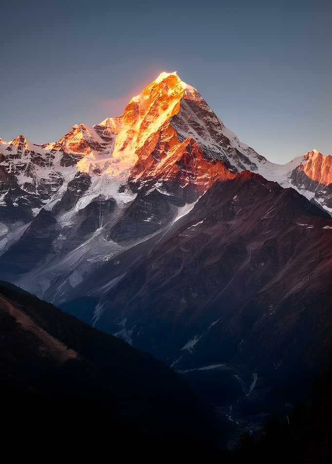 Majestic Mountain Peak at Sunrise
