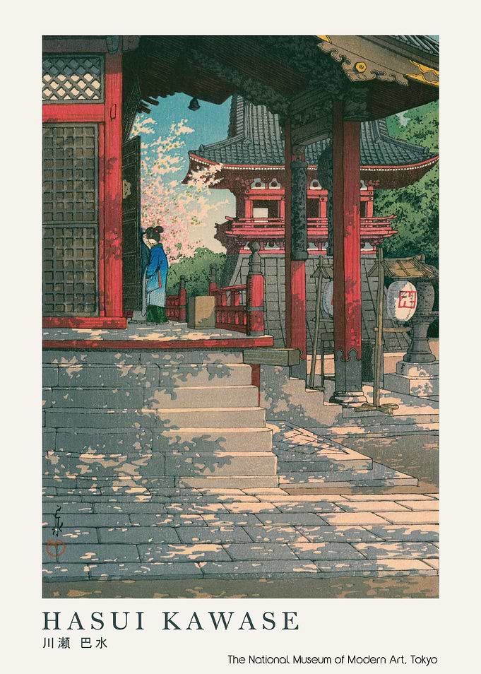 Hasui Kawase Temple Scene