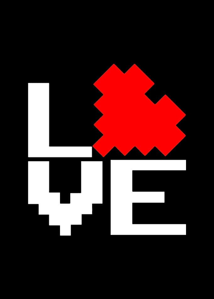Pixelated LOVE Heart