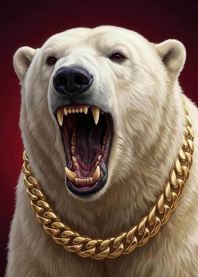 Polar Bear with Gold Chain