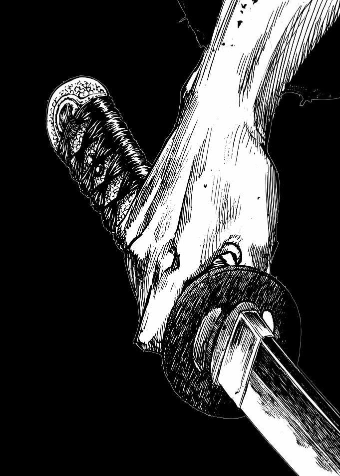 Hand Gripping a Katana
