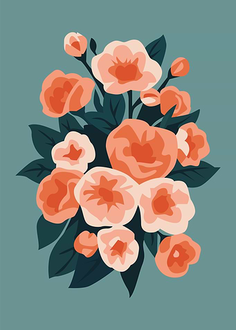 Coral and Peach Roses Bouquet