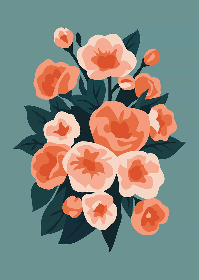 Coral and Peach Roses Bouquet