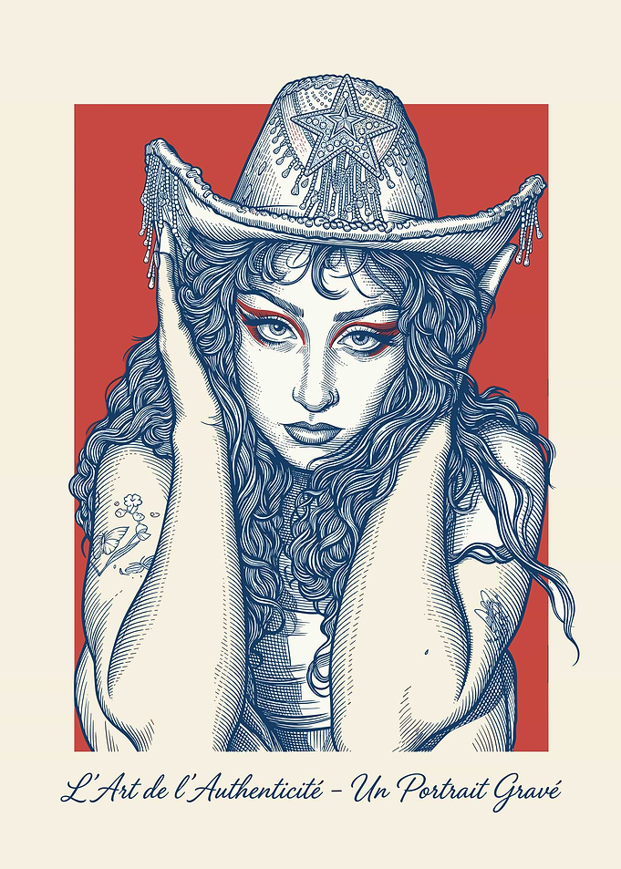 Chappell Roan Portrait of a Woman in a Cowboy Hat
