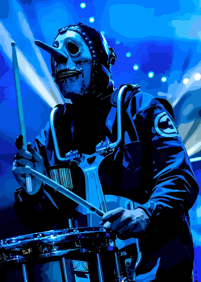 Slipknot Drummer in Blue