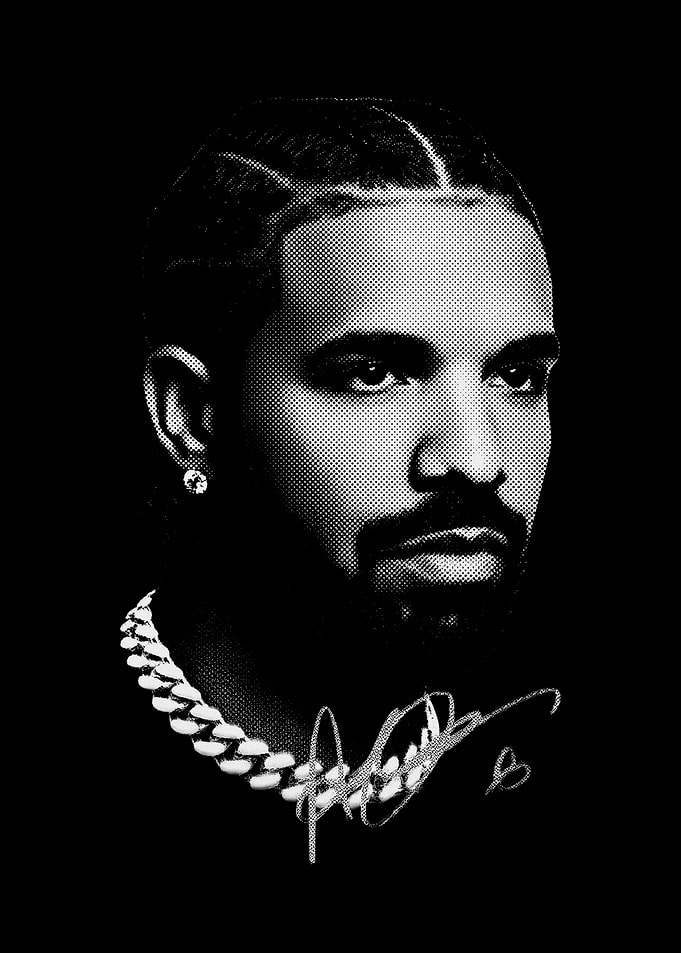 Drake Portrait with Signature