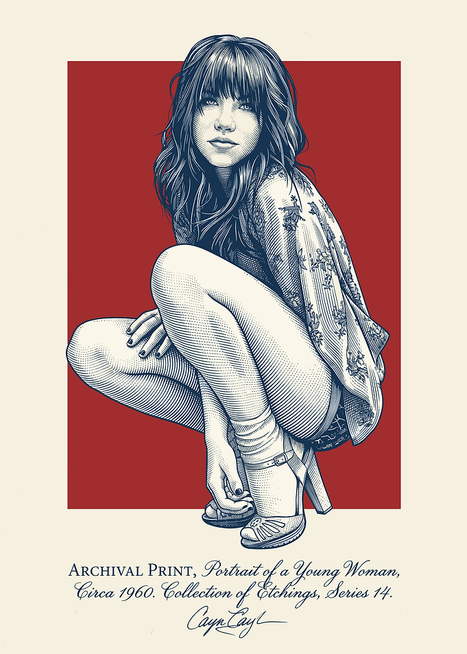 Vintage Etching of carly rae Square