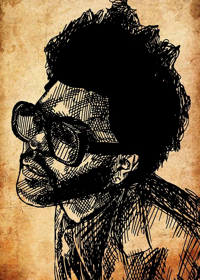 The Weeknd Sketch with Vintage Background