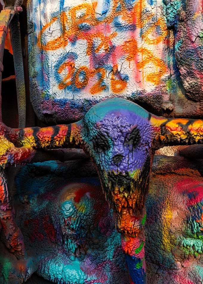 Cadillac Ranch Graffiti Skull