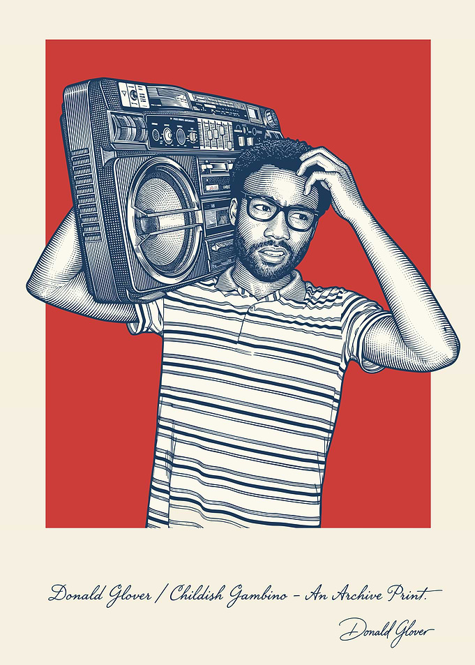 Donald Glover with Boombox