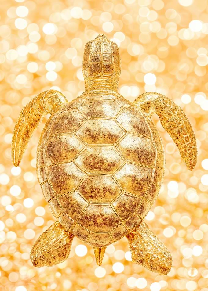 Golden Turtle Wall Art