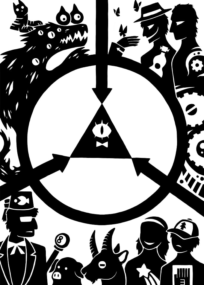 Gravity Falls Bill Cipher and Characters