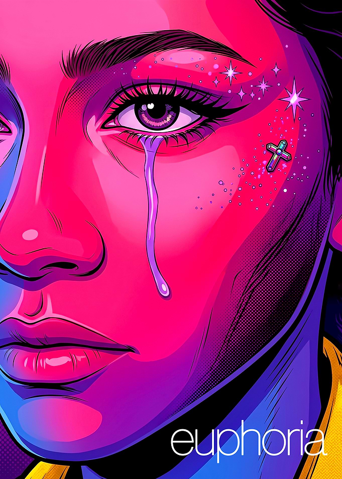 Euphoria Poster with Crying Face