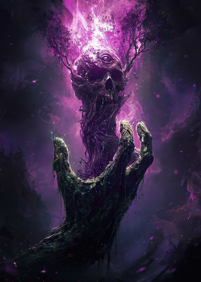 Mystical Skull with Glowing Energy