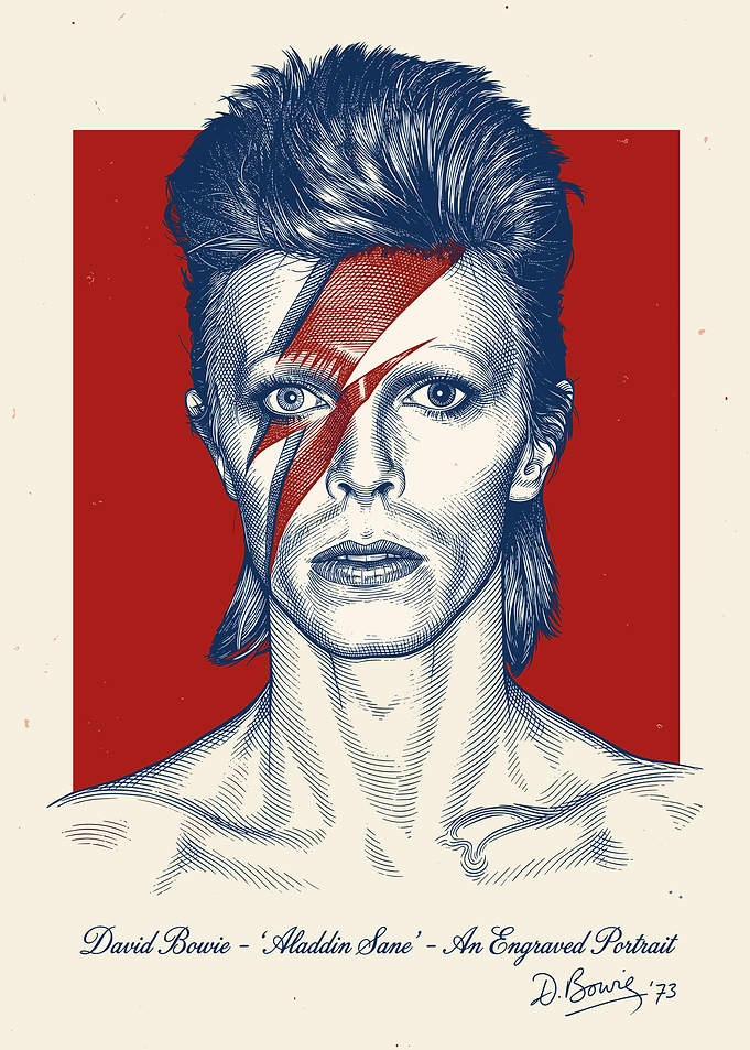 David Bowie Aladdin Sane Portrait