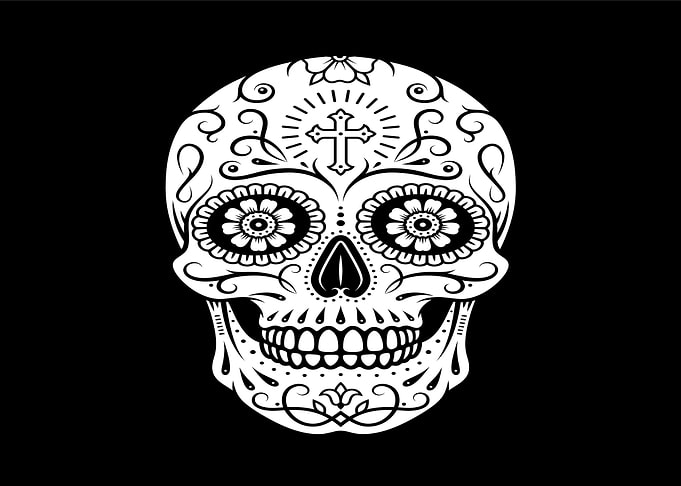 Day of the Dead Skull Illustration