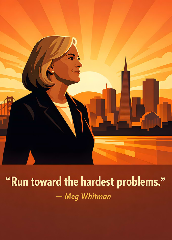 Meg Whitman Quote with Cityscape