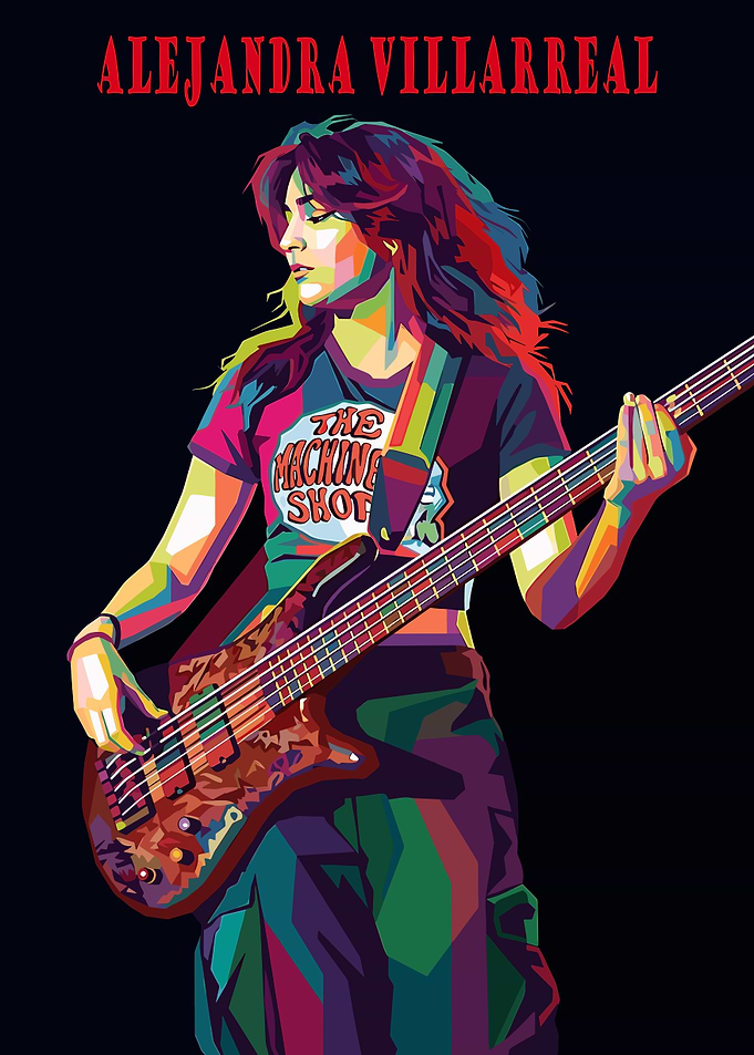 Alejandra Villarreal Playing Bass Guitar