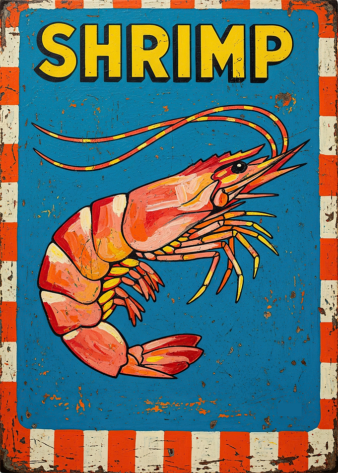 Vintage Shrimp Sign
