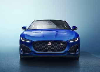 Blue Jaguar F-Type Front View
