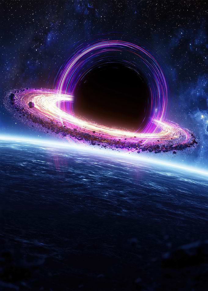 Black Hole with Accretion Disk and Planet