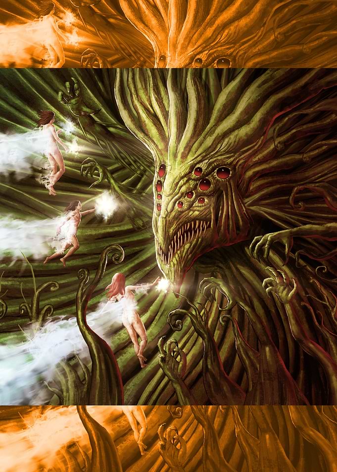 Fairy Battle Against a Forest Monster