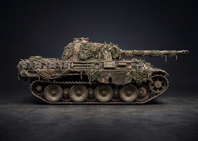 Camouflaged Tank Model