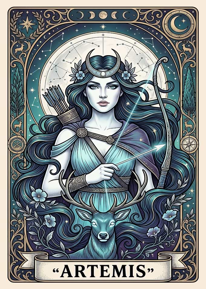 Artemis Goddess of the Hunt Tarot card