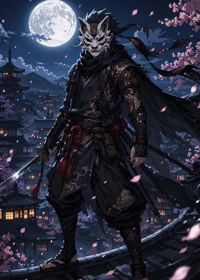 Ninja Warrior Under the Full Moon