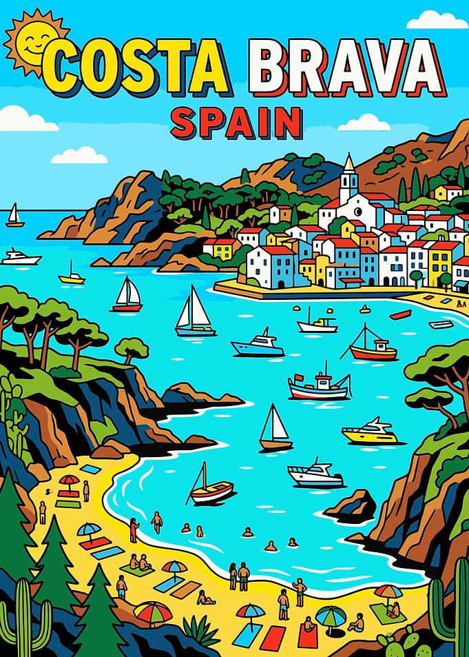 Costa Brava Spain Travel Poster