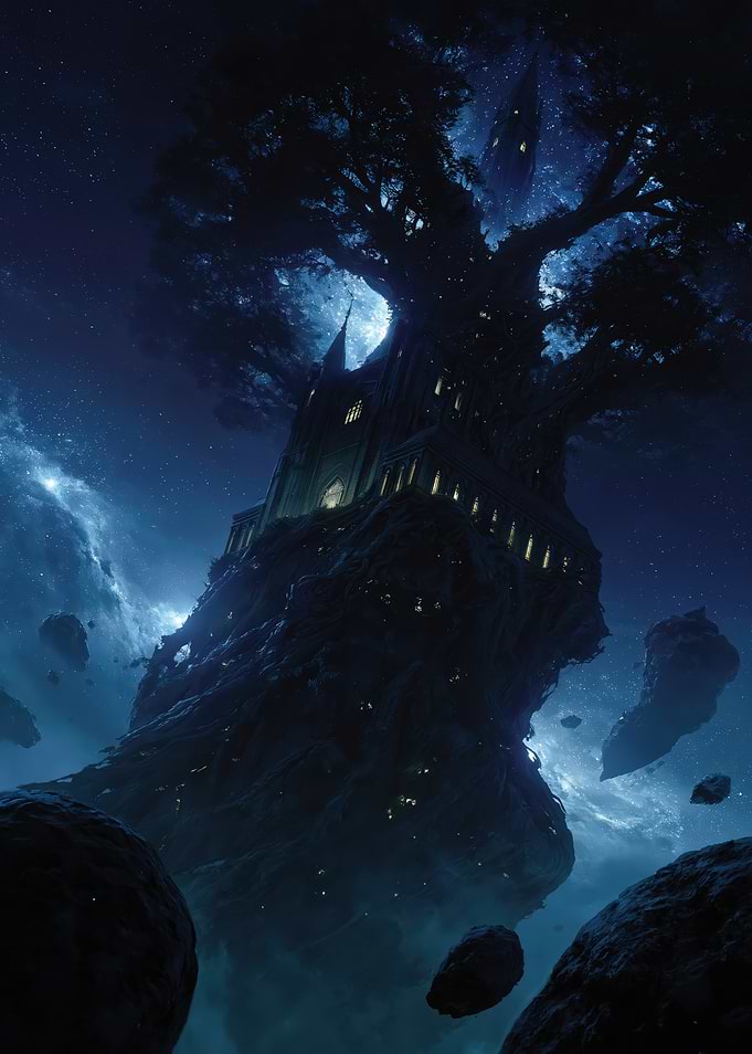 Fantasy Tree Castle in Space