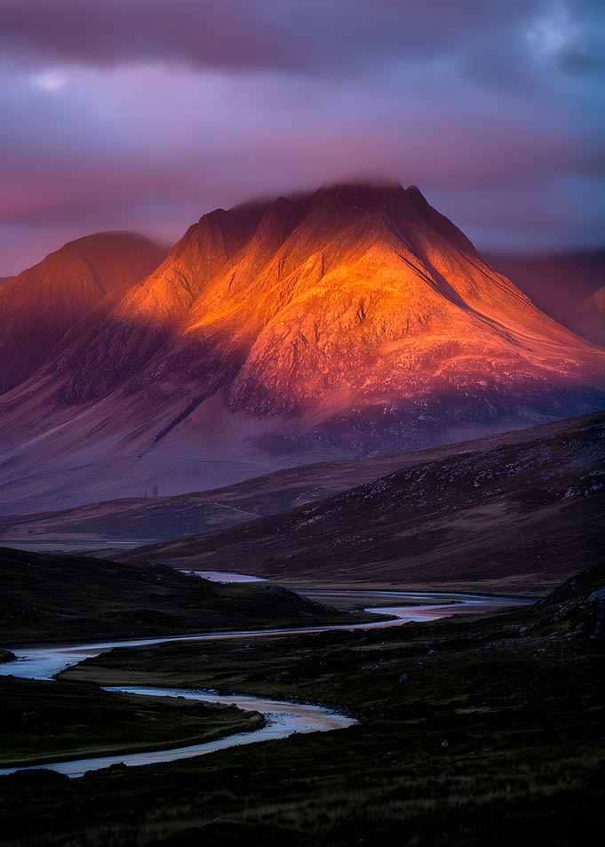 Mountain Sunrise Over Winding River
