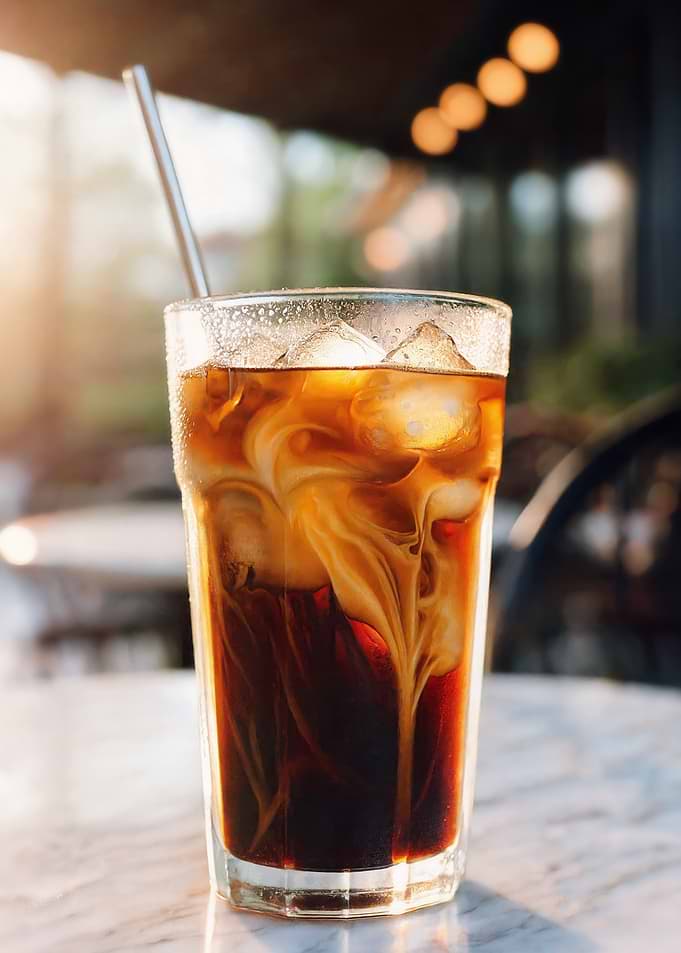 Iced Coffee with Cream Swirls