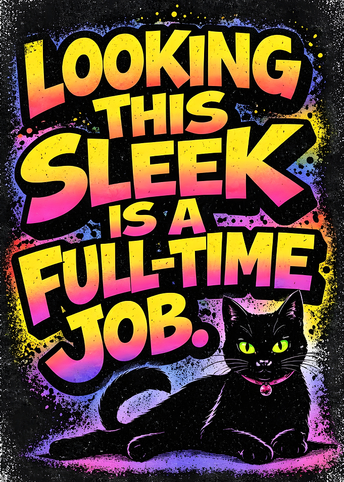 Black Cat Looking Sleek is a Full-Time Job