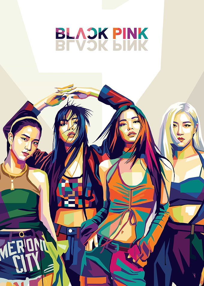 Blackpink K-Pop Group Pop Art
