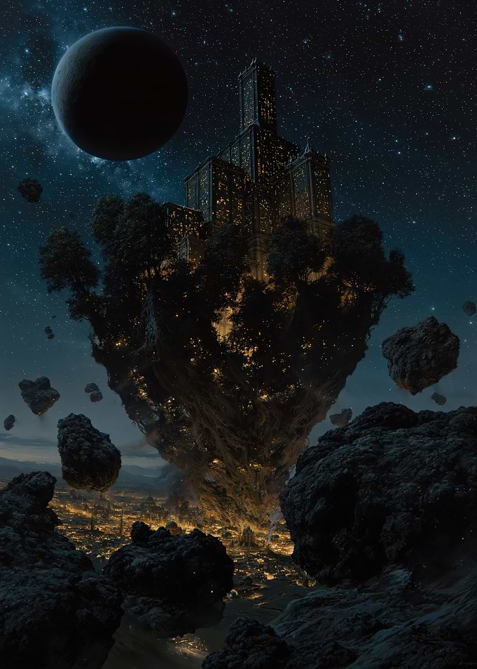 Floating City in Space