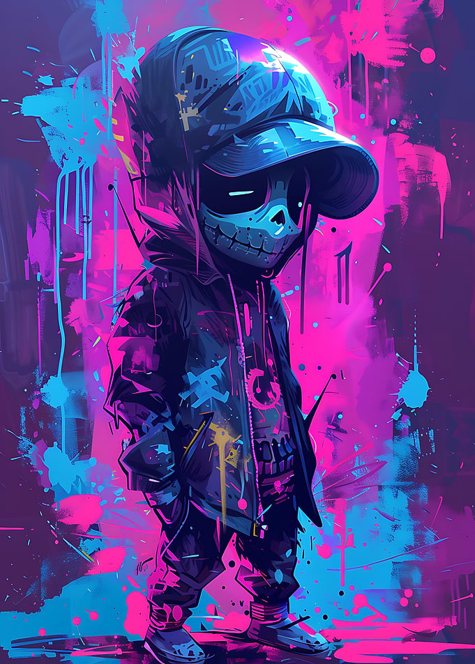 Graffiti Skeleton Character